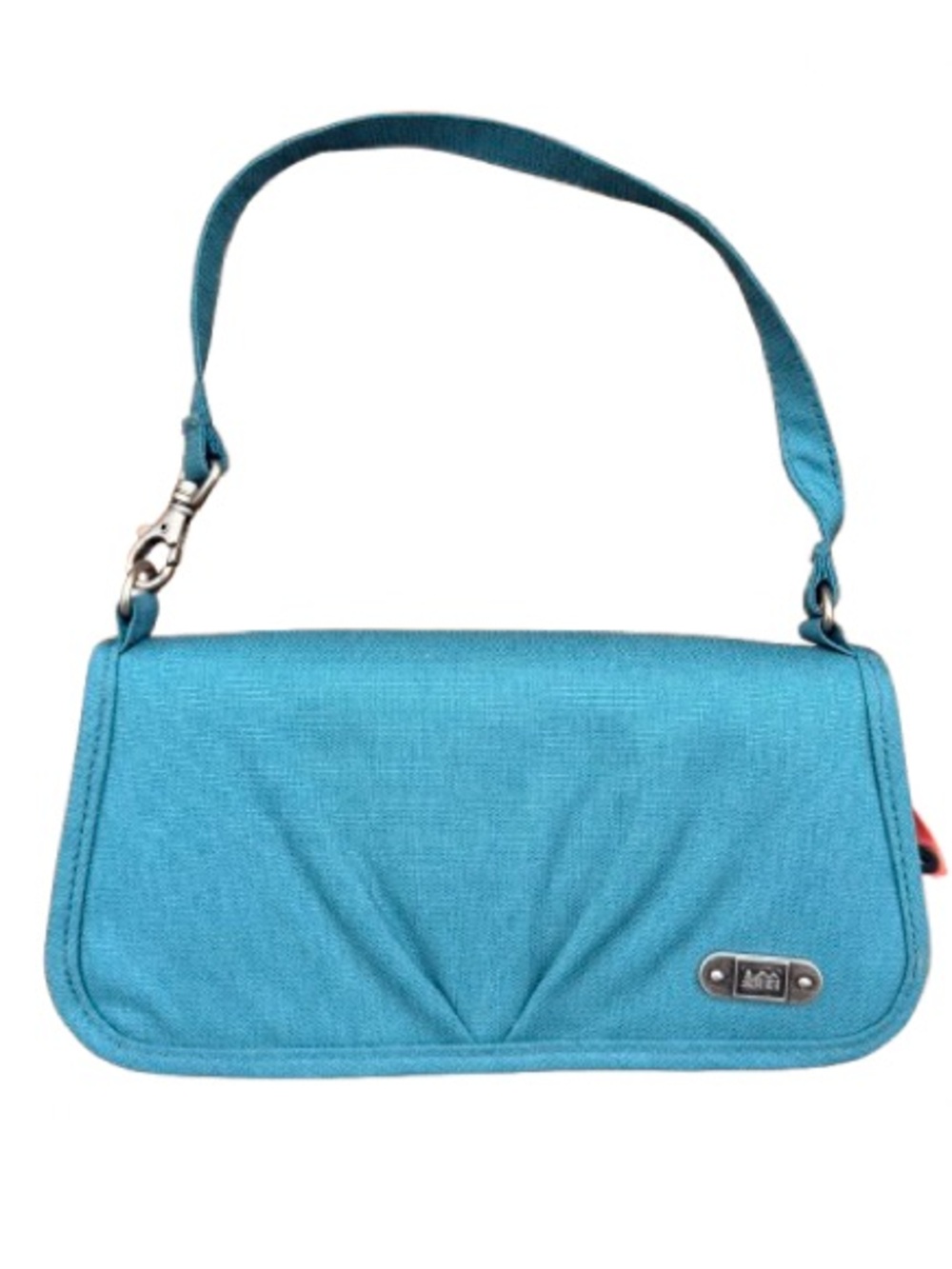 REI Zip Around Wallet Wristlet Travel Organizer Aqua Blue Nylon Clutch